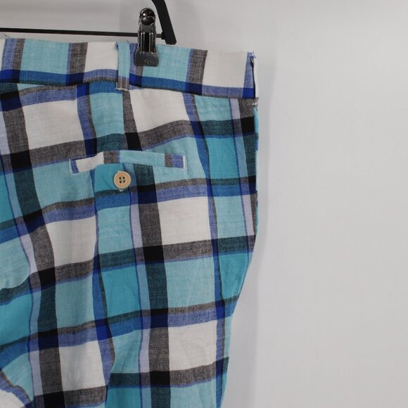 Loudmouth Pants Mens 40 L32 Bad Golf Cotton Flat Front Chino Retro Plaid Pockets - Picture 5 of 14
